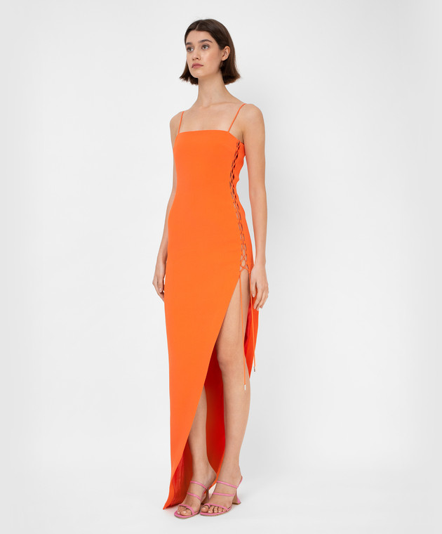 david koma orange dress David Koma DRAPE OVERLAY SLEEVELESS MINI DRESS PEACH / 10