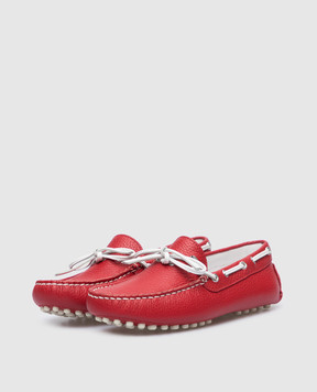 Stefano Ricci Children's red leather moccasins YRU02G8006SK