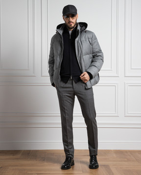 Canali Gray down jacket made of wool SR01809O40854