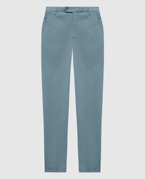 Marco Pescarolo Blue chinos with silk SLIM804900