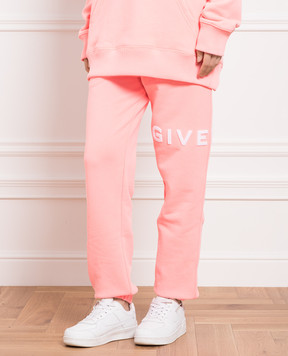 Givenchy Pink joggers with textured logo BW50VZ3YA2