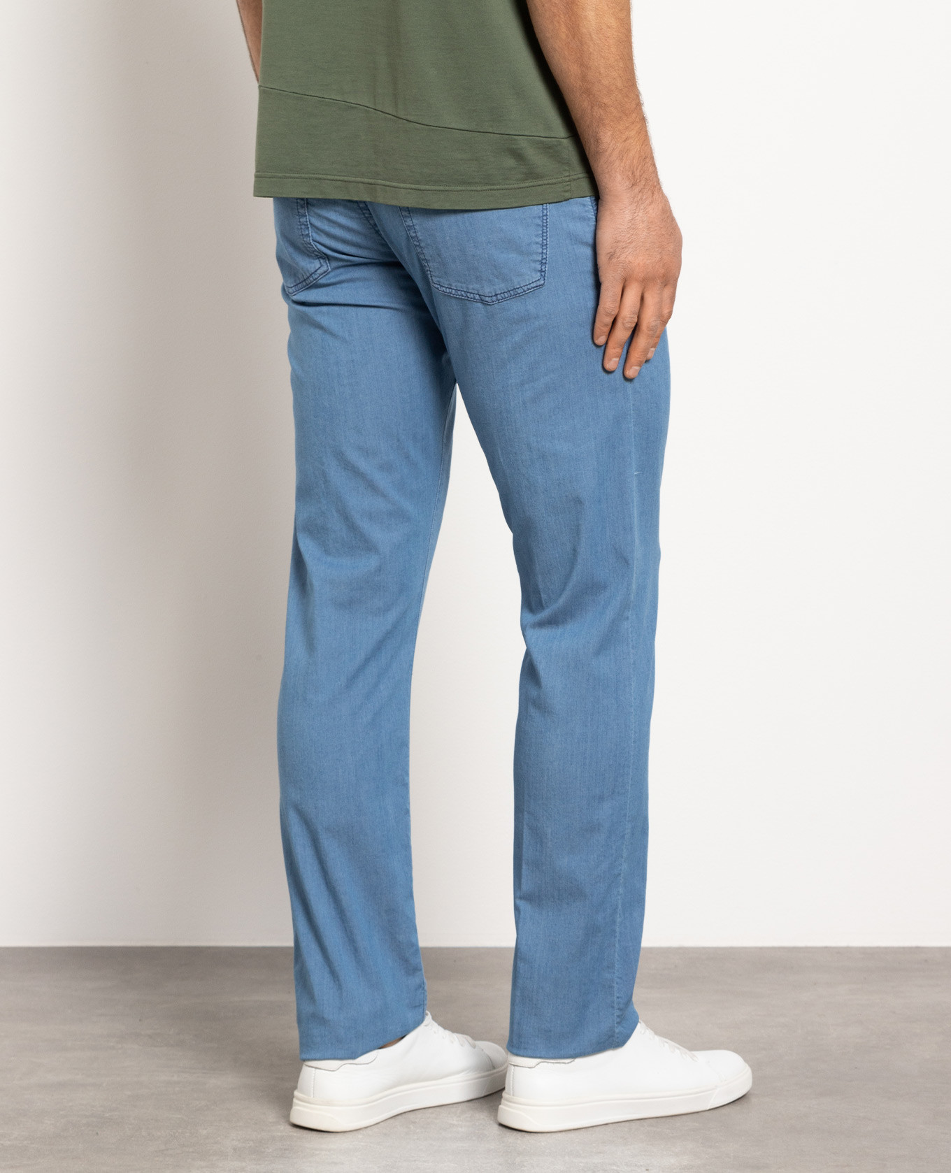 

Blue Costantino jeans with logo embroidery Scissor Scriptor, Light blue