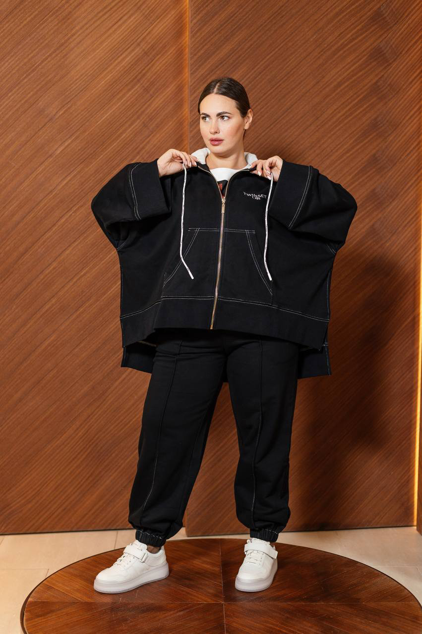 

Black sweatshirt with logo Twinset