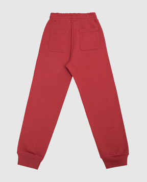 Balmain Children's burgundy joggers with textured logo BT6Q20Z0081