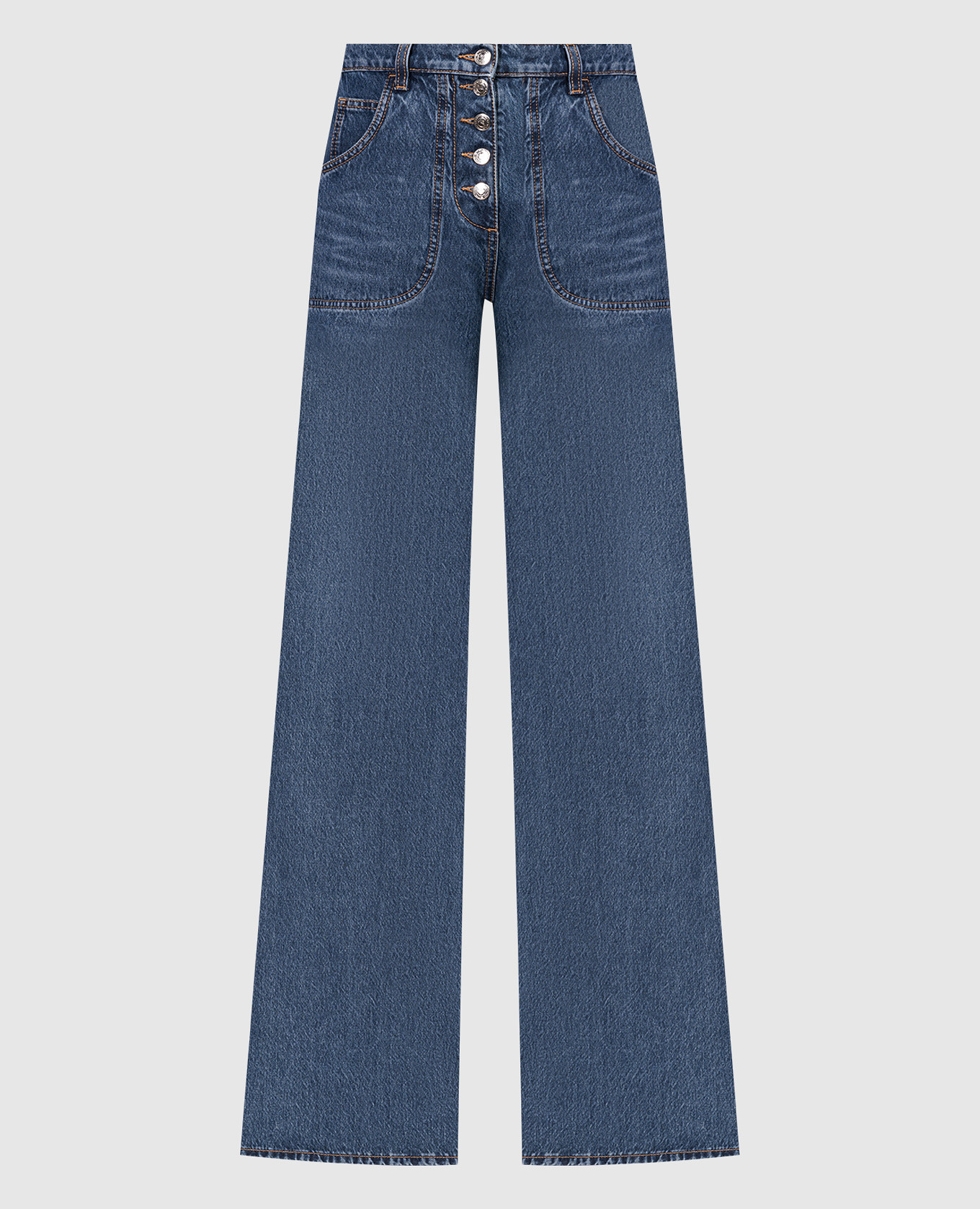 

Blue high-waisted flared jeans with embroidery Etro