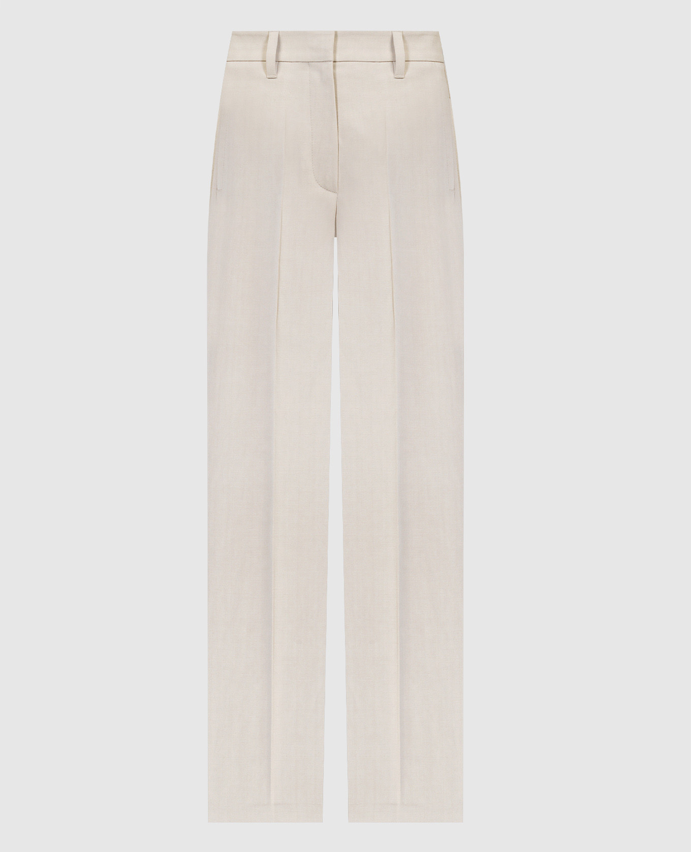 

Beige linen pants with monil chain Brunello Cucinelli