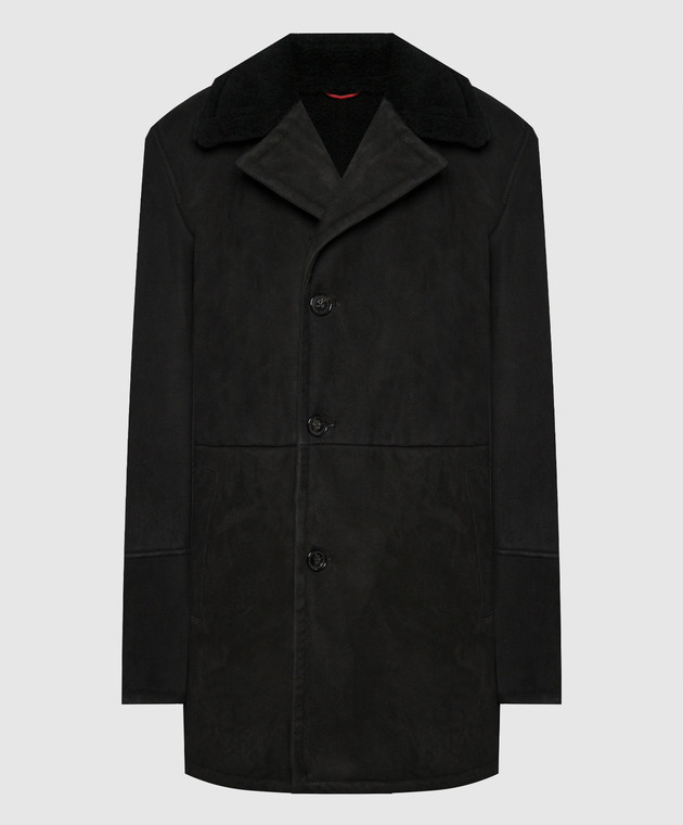 ISAIA Cappotto di montone nero LU0139PLW63 acquista online su Symbol