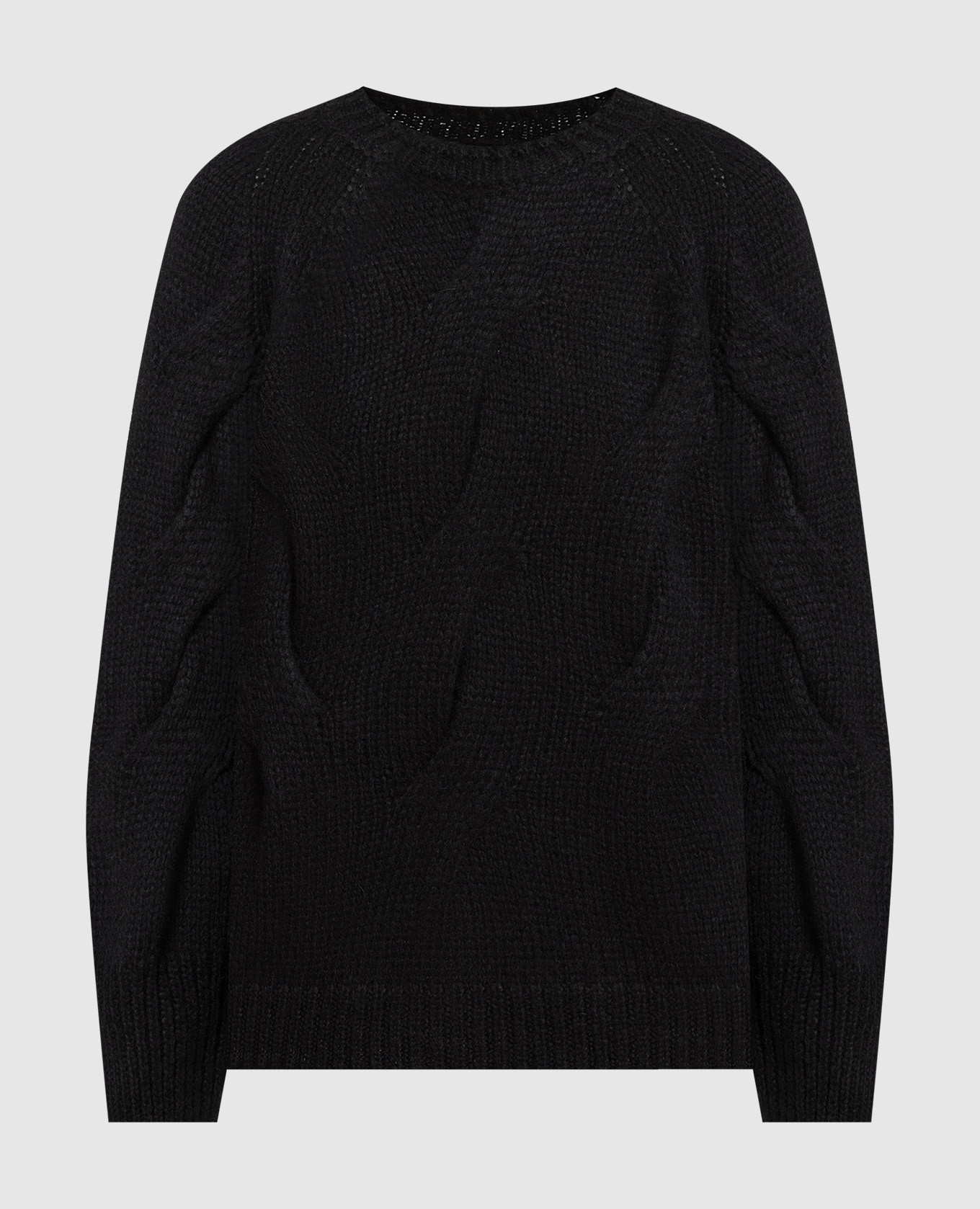 

Black sweater with a textured pattern Ermanno Scervino, Черный