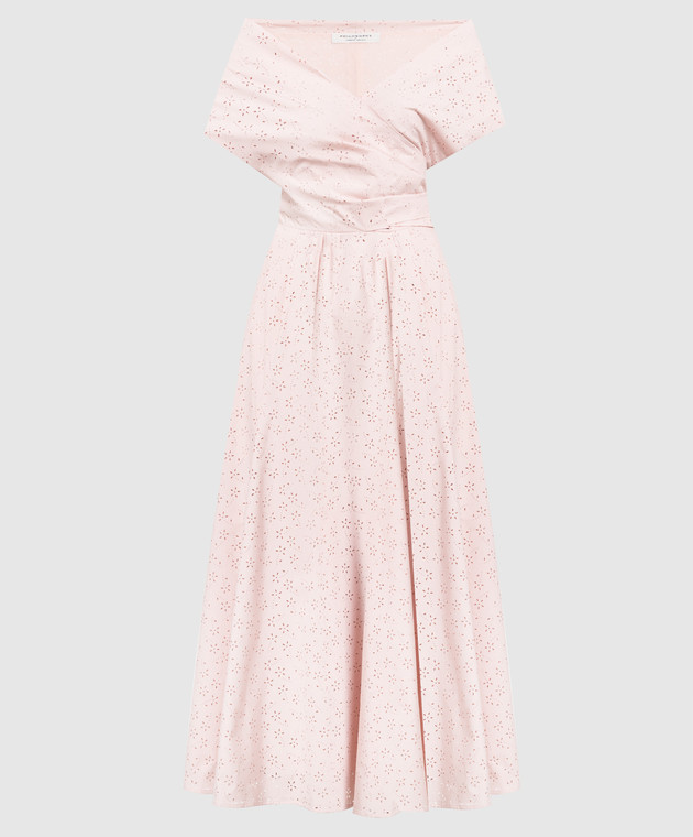 Philosophy di Lorenzo Serafini - Pink maxi dress with perforation A04512120  - shop with European delivery at Symbol