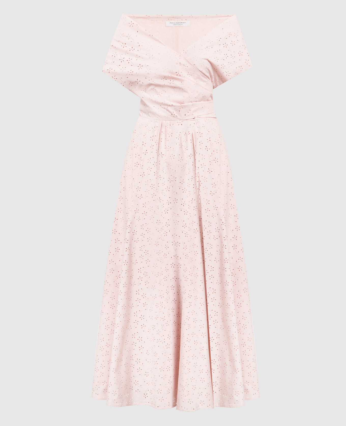 

Pink maxi dress with perforation Philosophy di Lorenzo Serafini