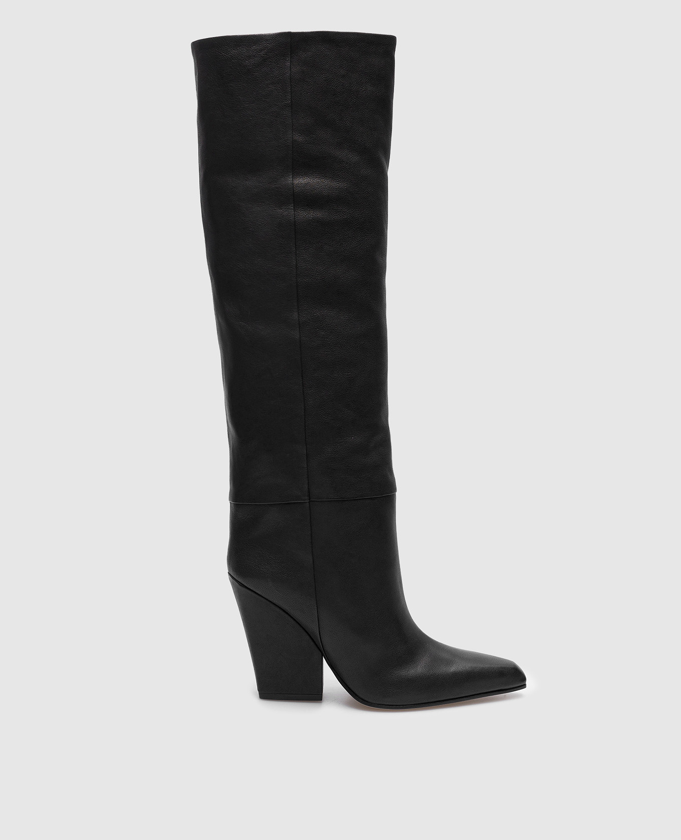 

Black leather cossacks Paris Texas