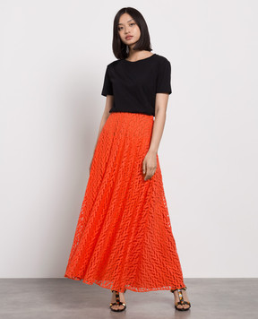 Valentino Orange perforated skirt XB3RA8K36W1