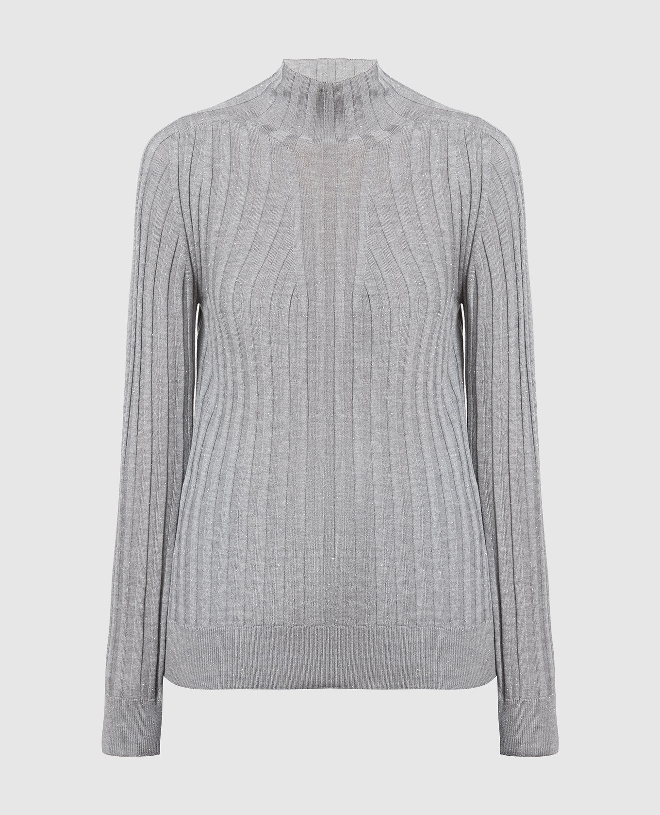 

Gray ribbed turtleneck with lurex Peserico, Серый