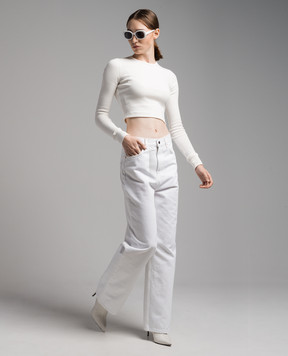 WARDROBE.NYC White jeans with logo W2048PC