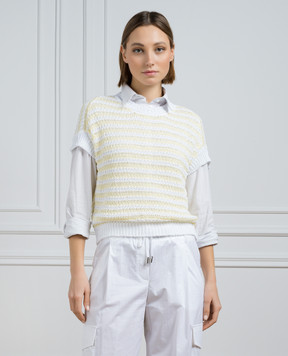 Peserico Yellow vest with sequins S99194F03