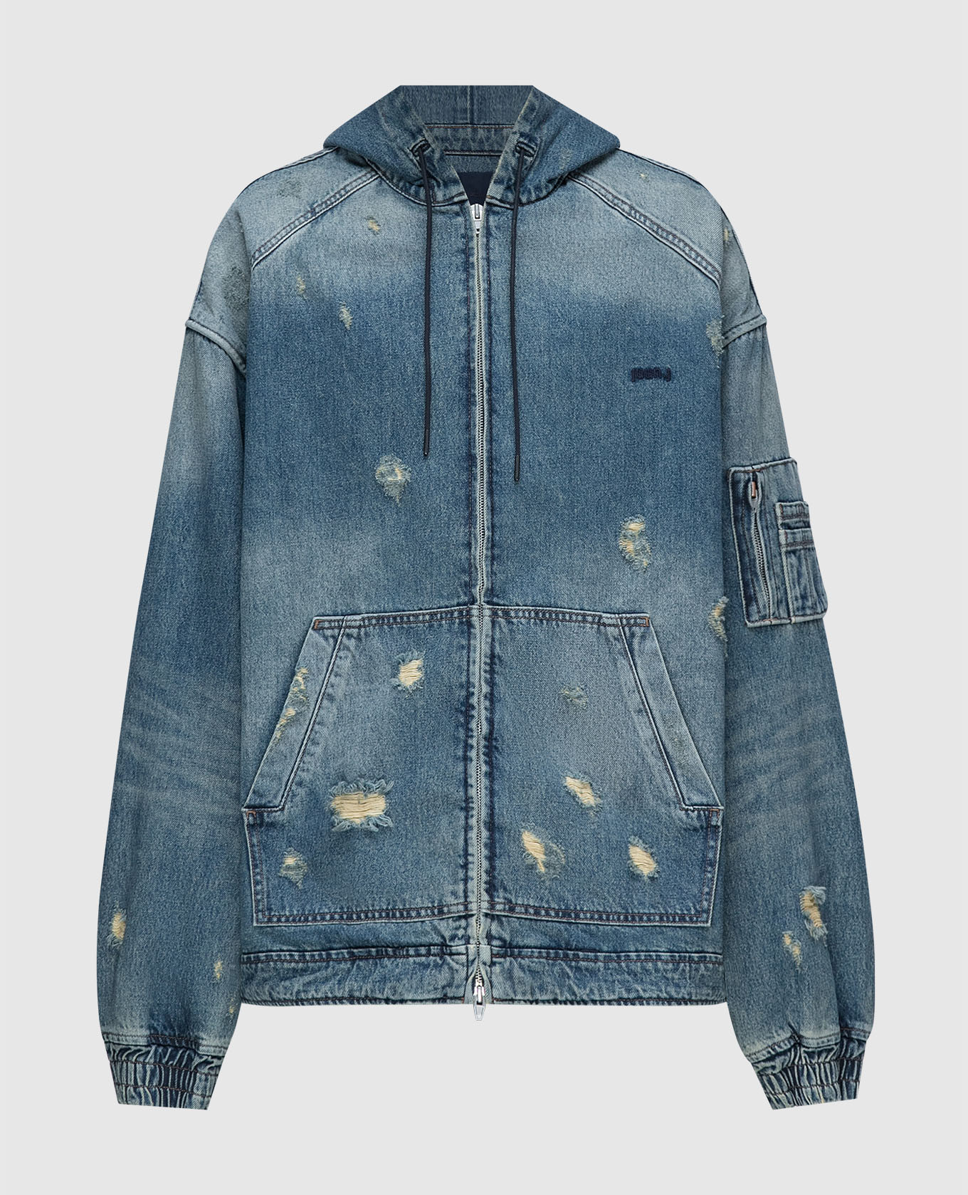 Juun.j - Blue denim jacket with a distressed effect JC4141PD1P 
