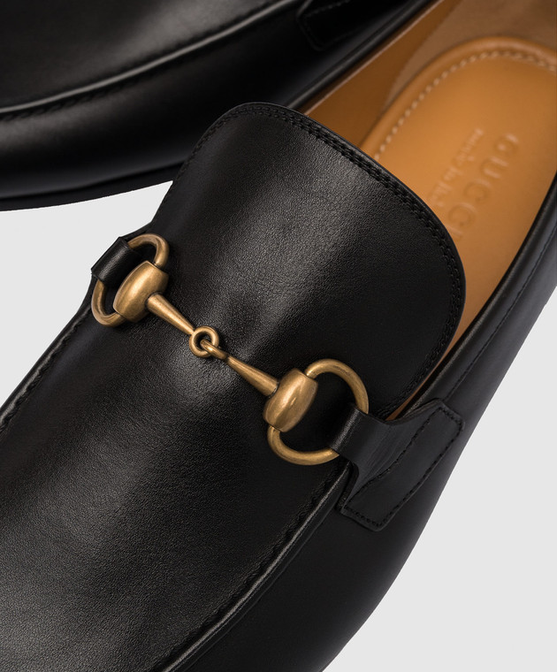 Gucci - Black Jordan Leather Loafers with Horsebit Metal Detail 406994BLM00  - Online kopen bij Symbol