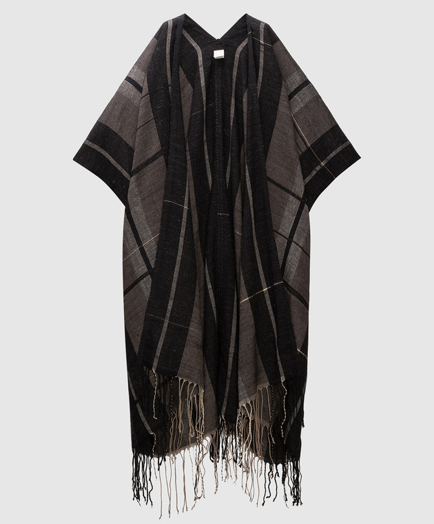 Jan Jan Van Essche - Gray Check Poncho #1 ROBE1 - shop with