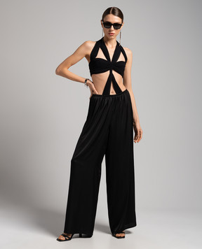 Philosophy di Lorenzo Serafini Black bodysuit with drape A11017118