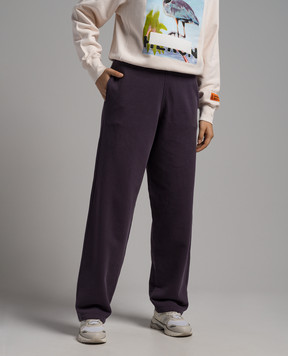 Heron Preston Purple sweatpants with STFU print HWCH006F23JER001
