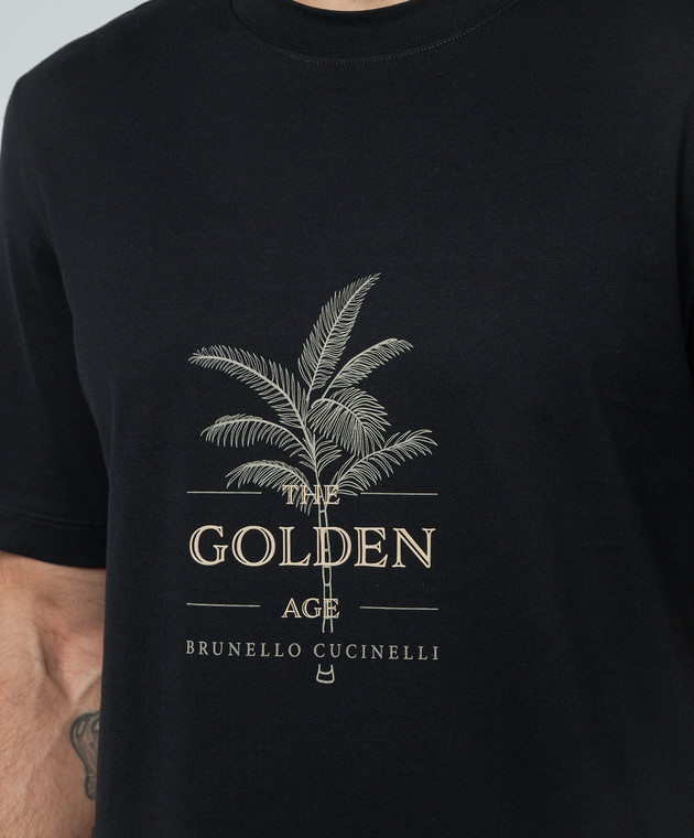 Brunello Cucinelli - Black t-shirt with a print M0B138482