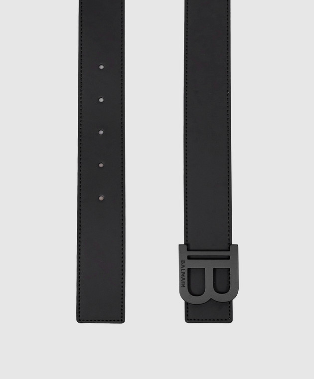 Balmain - Black leather strap with metal logo CM1WJ000LCCL - shop
