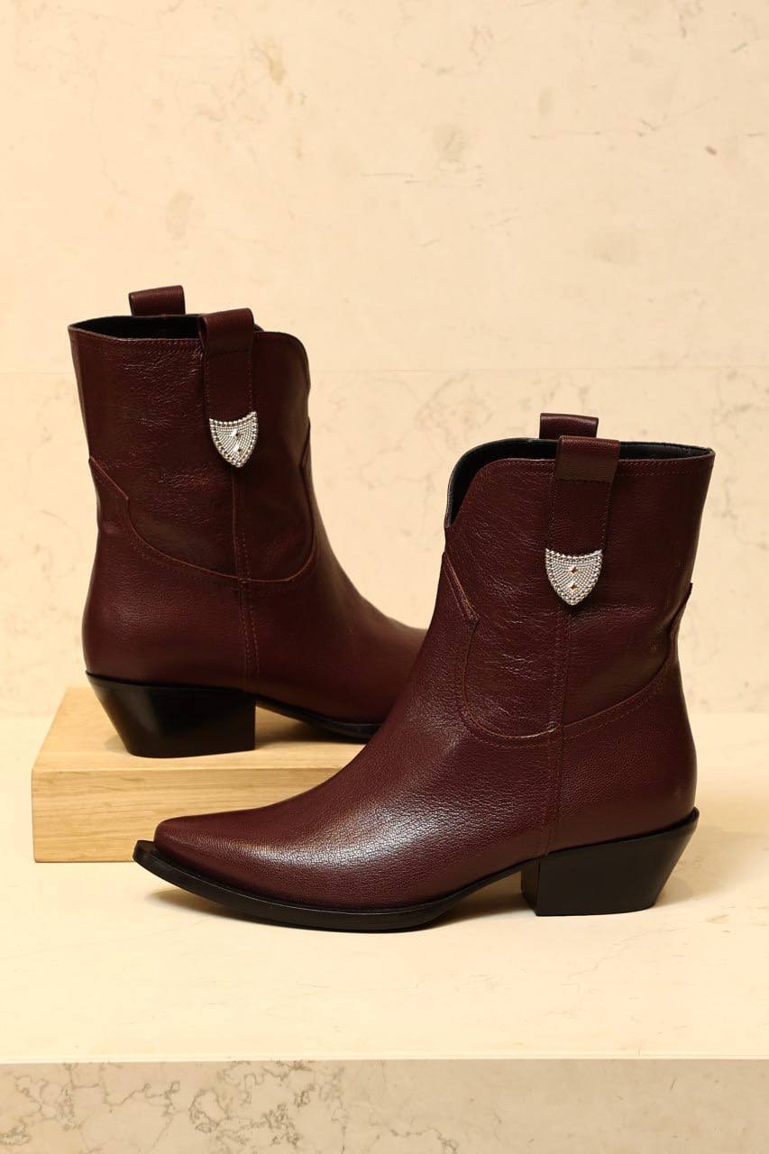 

Paris purple leather boots with metal details Babe Pay Pls, Violet