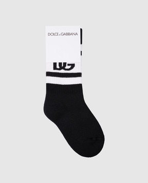 Dolce&Gabbana Children's black socks with a logo LBKAC5JBCAC