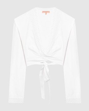 Ermanno Scervino White top with lace D424L307ONQ