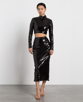 David Koma Black top with sequins PF22DK04T