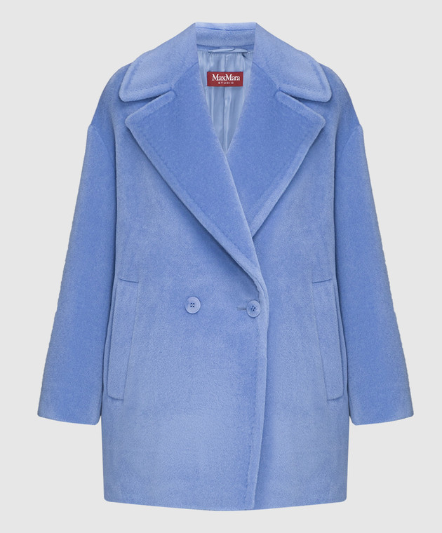 Max Mara Gio double breasted wool coat in blue GIO buy with Portugal delivery at Symbol