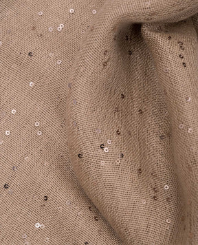 Brunello Cucinelli Beige stole made of cashmere and silk with sequins MSCDVSW03