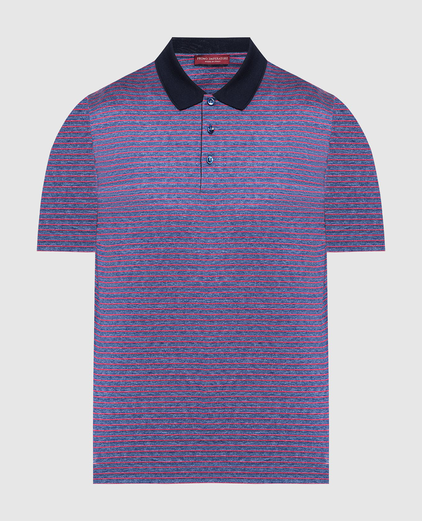 

Blue striped polo with logo Primo Imperatore, Серый