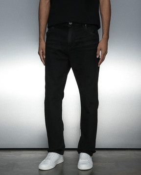 Balmain Black jeans with logo embroidery CH1MI070DD96