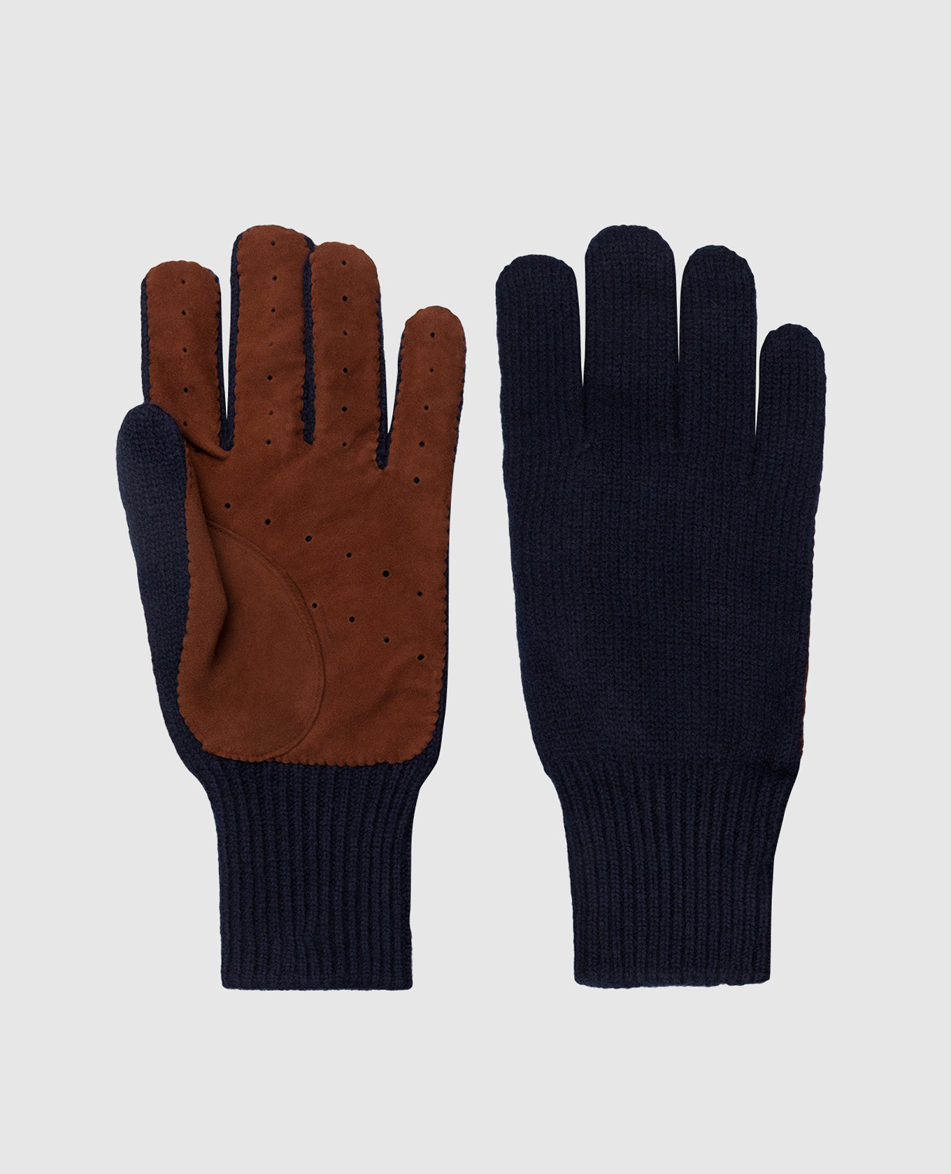 

Navy blue cashmere gloves Brunello Cucinelli, Синий