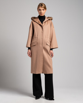Heresis Beige coat made of wool K83110G400