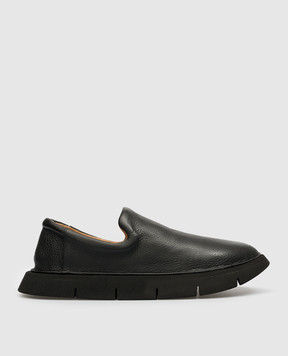 Marsell Mocassini in pelle nera intagliata MM4357188