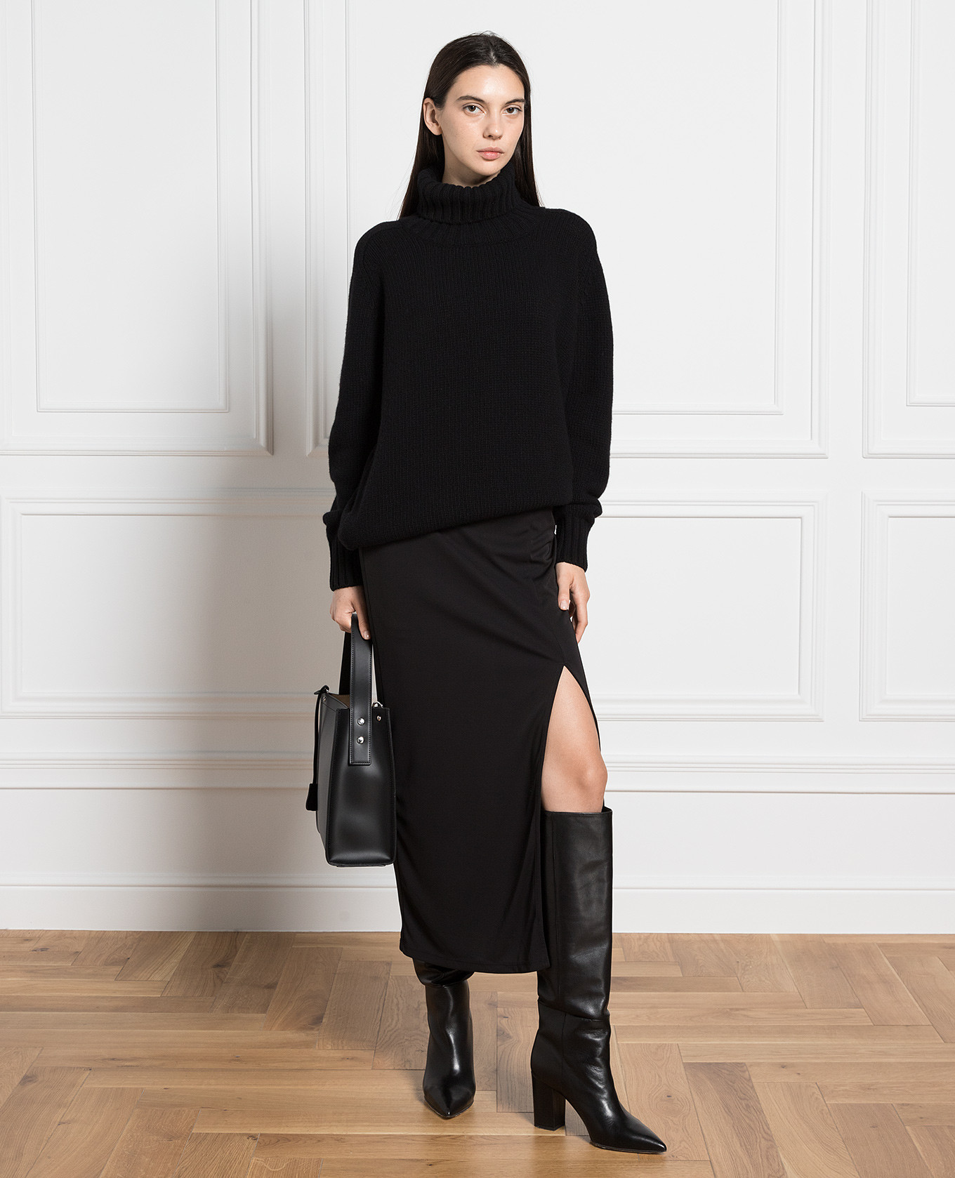 

Katrine black wool and cashmere sweater Simonetta Ravizza