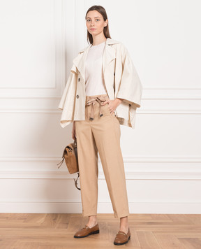 Peserico Brown pants with lapels P0456201941