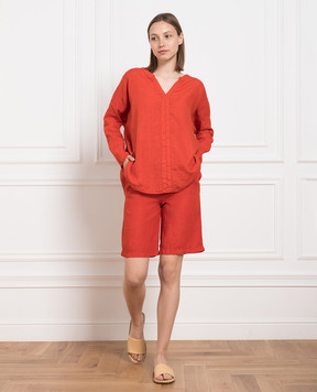 Enrico Mandelli Red linen shorts ARTISI5182