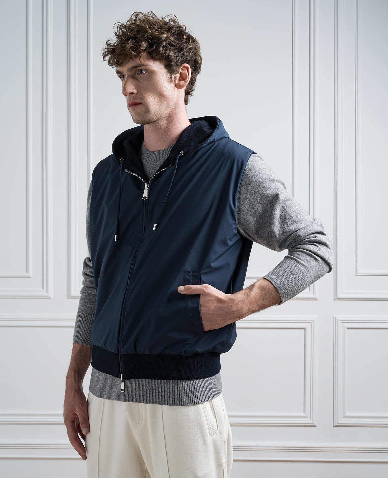 Blue double-sided vest Cashmere&Whiskey 4