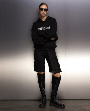 Off-White Black pleated shorts OWCS002F23FAB001