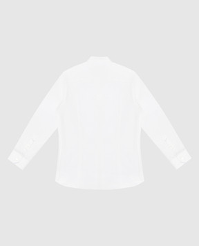 Stefano Ricci Children's white shirt with logo monogram embroidery YC003556M1450