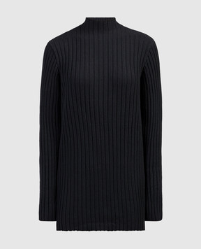 The Row Black Deidree ribbed silk turtleneck 7409Y522