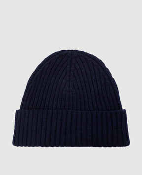 Cashmere&Whiskey Blue cap made of wool and cashmere 201M