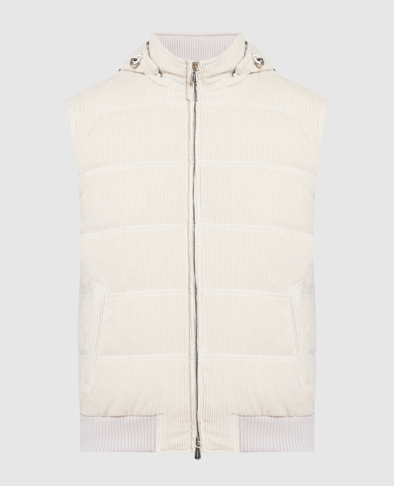 

Beige corduroy down vest Enrico Mandelli