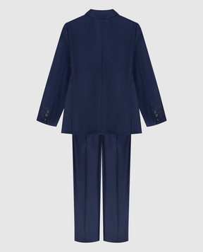 Stefano Ricci Children's blue double-breasted cashmere suit Y1SF735900HC4550