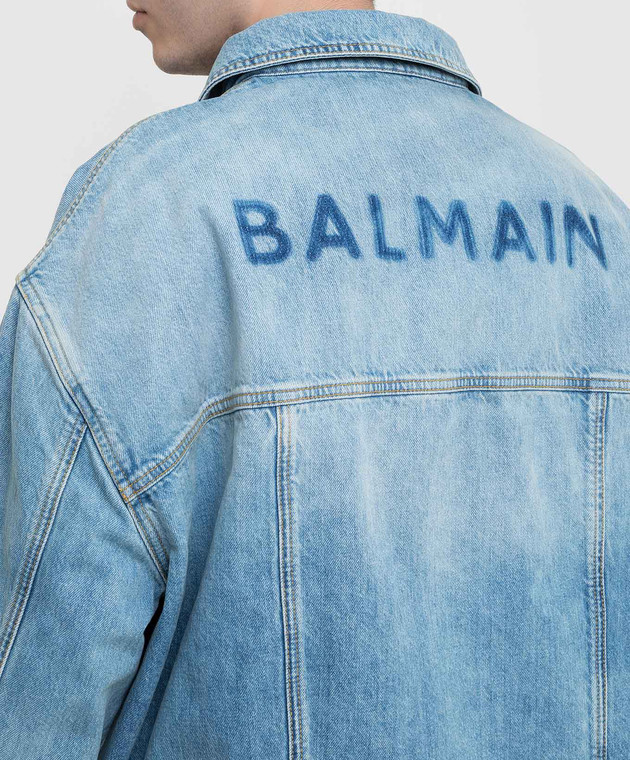 Balmain - Denim jacket with logo XH1TC145DB53 - shop with European