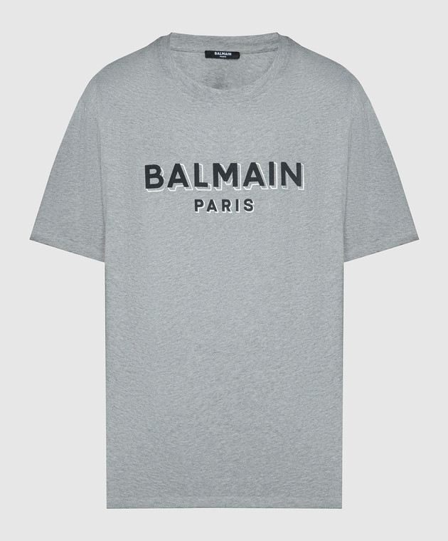 【BALMAIN】関税込☆ロゴ クルーネック Tシャツ グレー Balmain - Gray t-shirt with logo print CH1EG010BB99 - shop