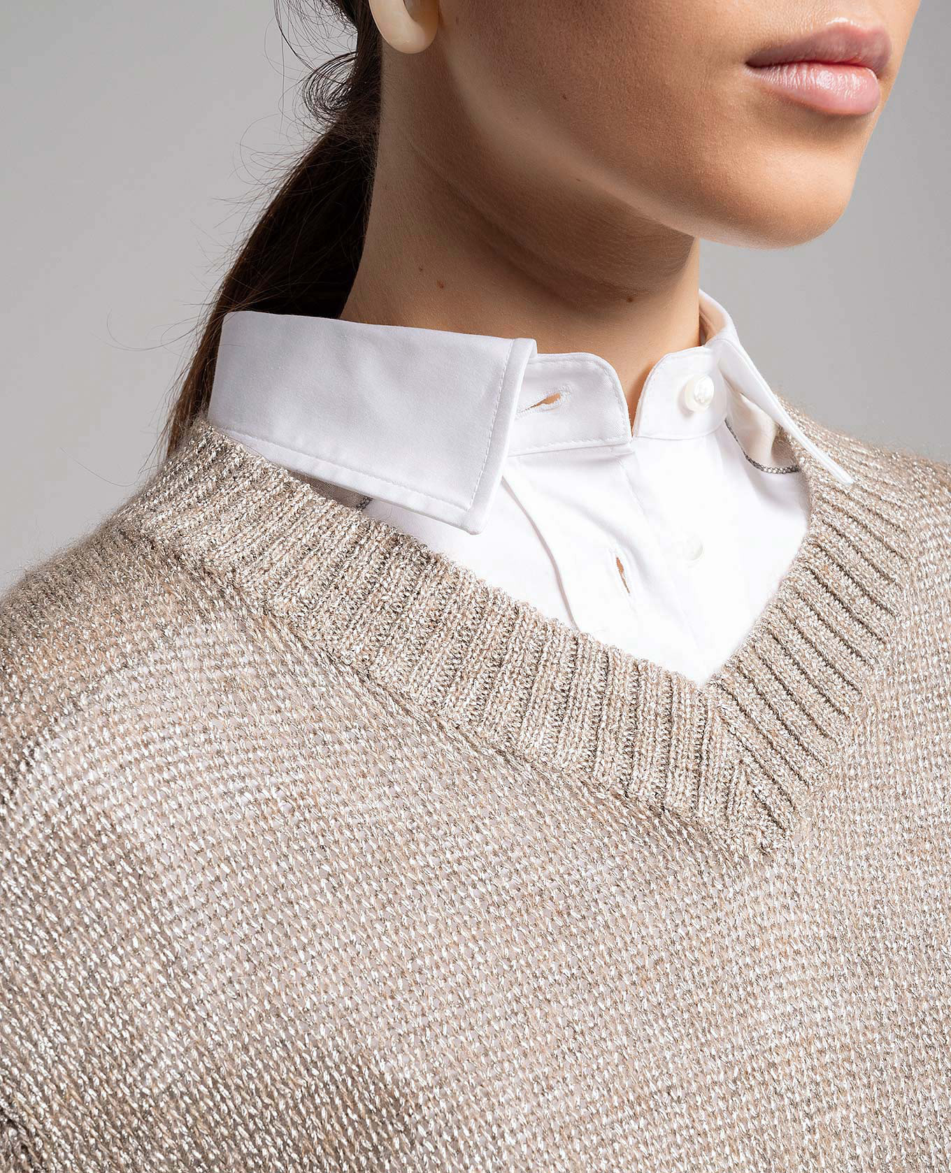 

Beige pullover with lurex Brunello Cucinelli